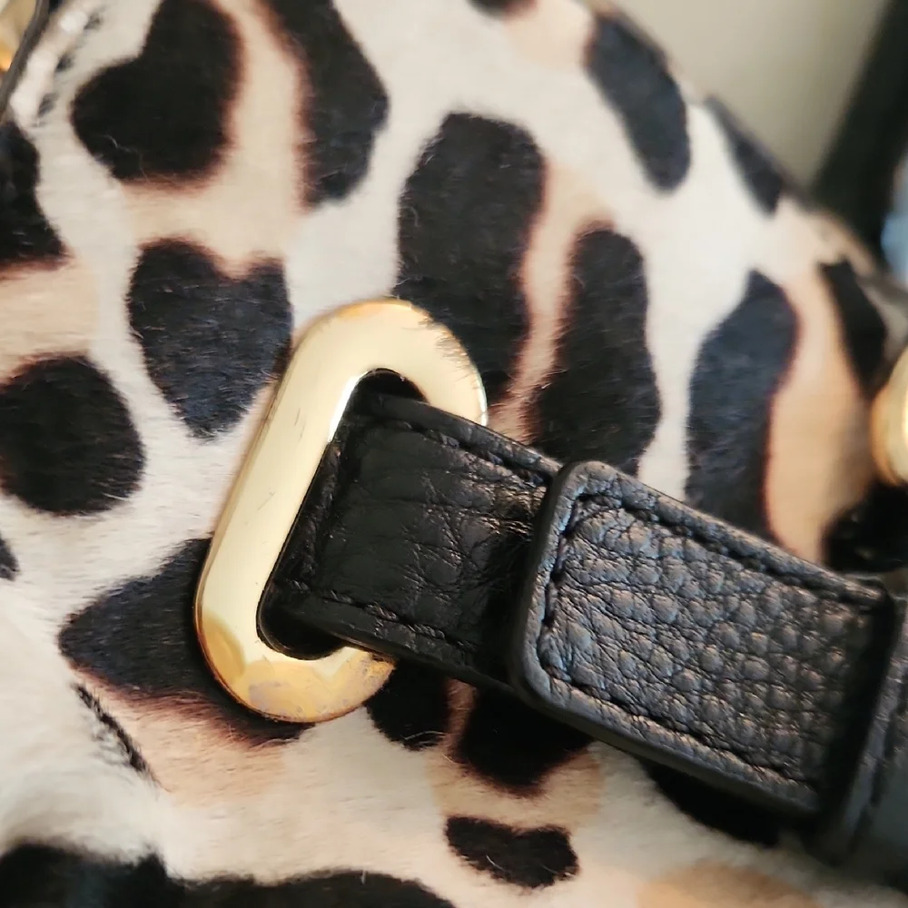 Michael Kors Leopard Print Satchel with Black Details